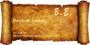 Beutum Emese névjegykártya